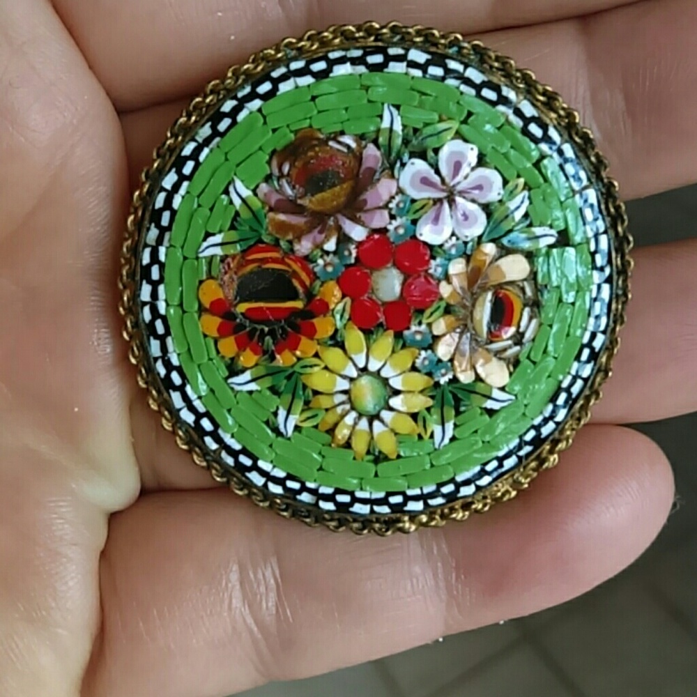 Vintage Amazing Green Micro Mosaic